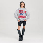KANSAS JAYHAWKS PENNANT PRIDE PREMIUM FLEECE DROP SHOULDER CREWNECK PULLOVER