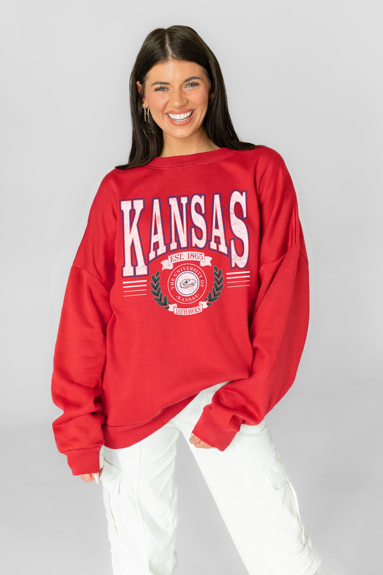 KANSAS JAYHAWKS HONOR BOUND PREMIUM FLEECE CREWNECK PULLOVER