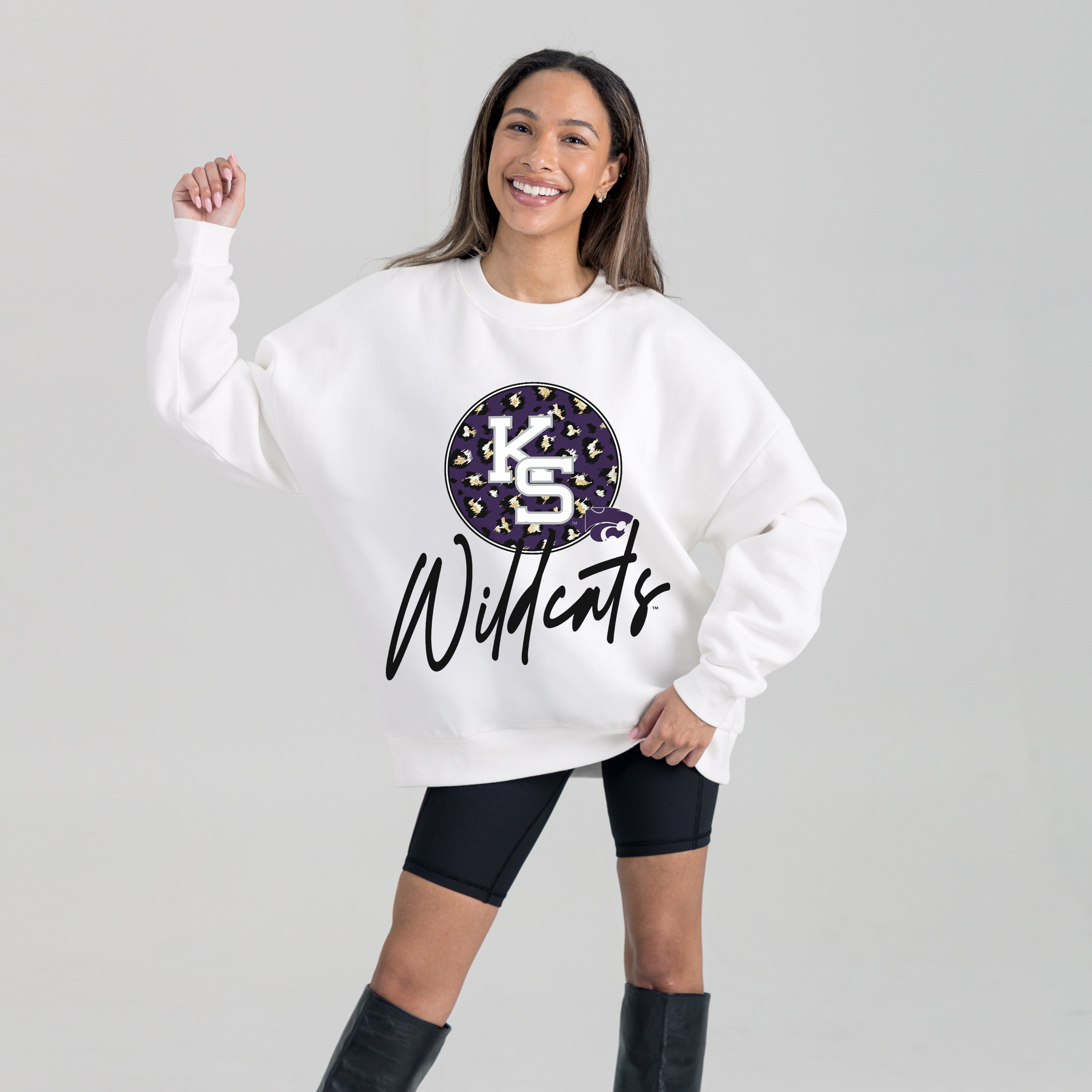 KANSAS STATE WILDCATS WILD BREAKTHROUGH PREMIUM FLEECE CREWNECK PULLOVER