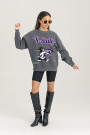 KANSAS STATE WILDCATS READY TO RUMBLE PREMIUM FLEECE DROP SHOULDER CREWNECK PULLOVER