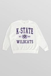 KANSAS STATE WILDCATS TIMELESS TRIUMPH PREMIUM FLEECE DROP SHOULDER CREWNECK PULLOVER