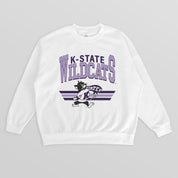 KANSAS STATE WILDCATS SWIFT STRIKE PREMIUM FLEECE DROP SHOULDER CREWNECK PULLOVER