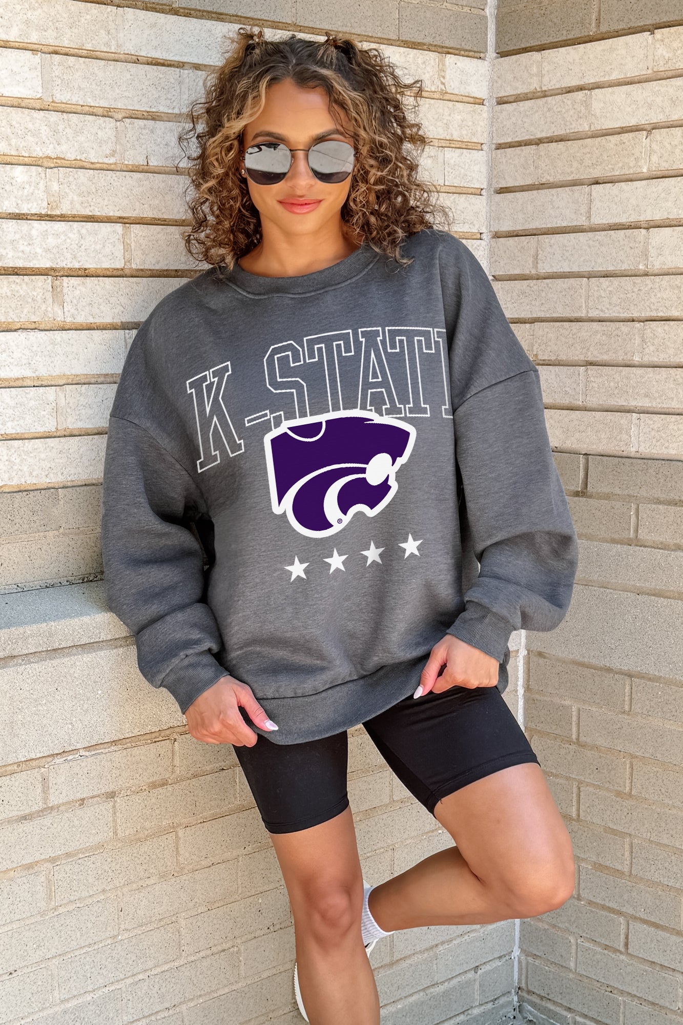 KANSAS STATE WILDCATS RISING STAR PREMIUM FLEECE CREWNECK PULLOVER