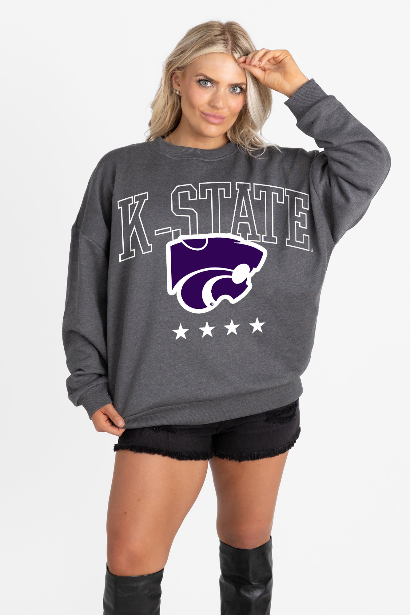 KANSAS STATE WILDCATS RISING STAR PREMIUM FLEECE CREWNECK PULLOVER