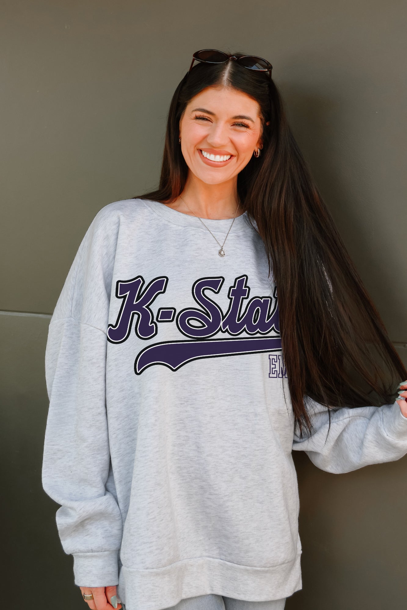 KANSAS STATE WILDCATS CLASSIC WIN PREMIUM FLEECE CREWNECK PULLOVER