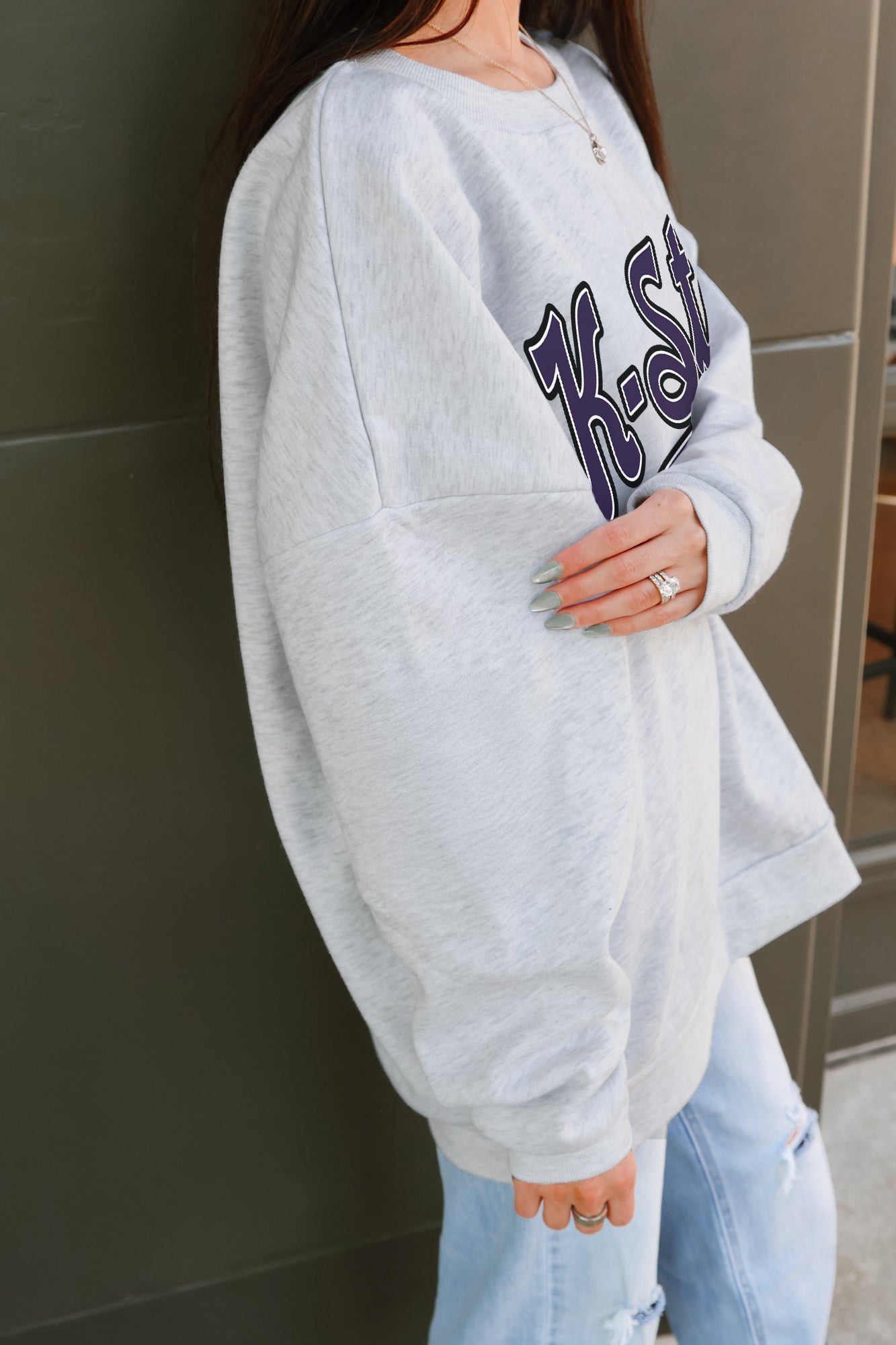 KANSAS STATE WILDCATS CLASSIC WIN PREMIUM FLEECE CREWNECK PULLOVER