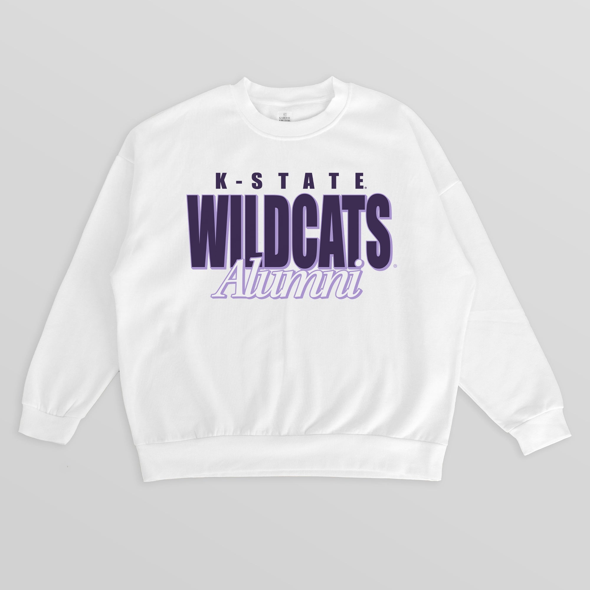 KANSAS STATE WILDCATS ALUMNI ERA PREMIUM DROP SHOULDER FLEECE CREWNECK PULLOVER