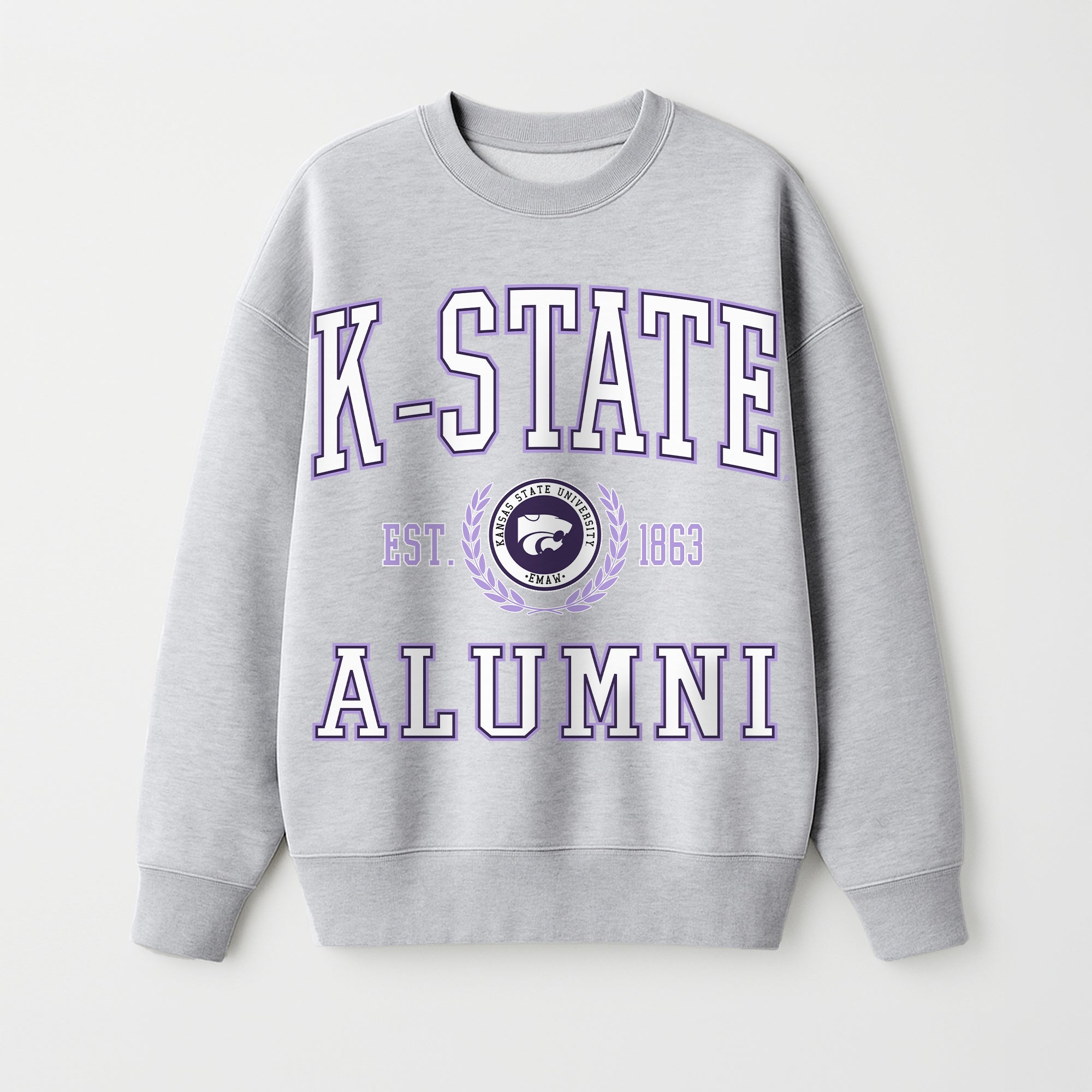 KANSAS STATE WILDCATS DEGREE UNLOCKED PREMIUM DROP SHOULDER FLEECE CREWNECK PULLOVER