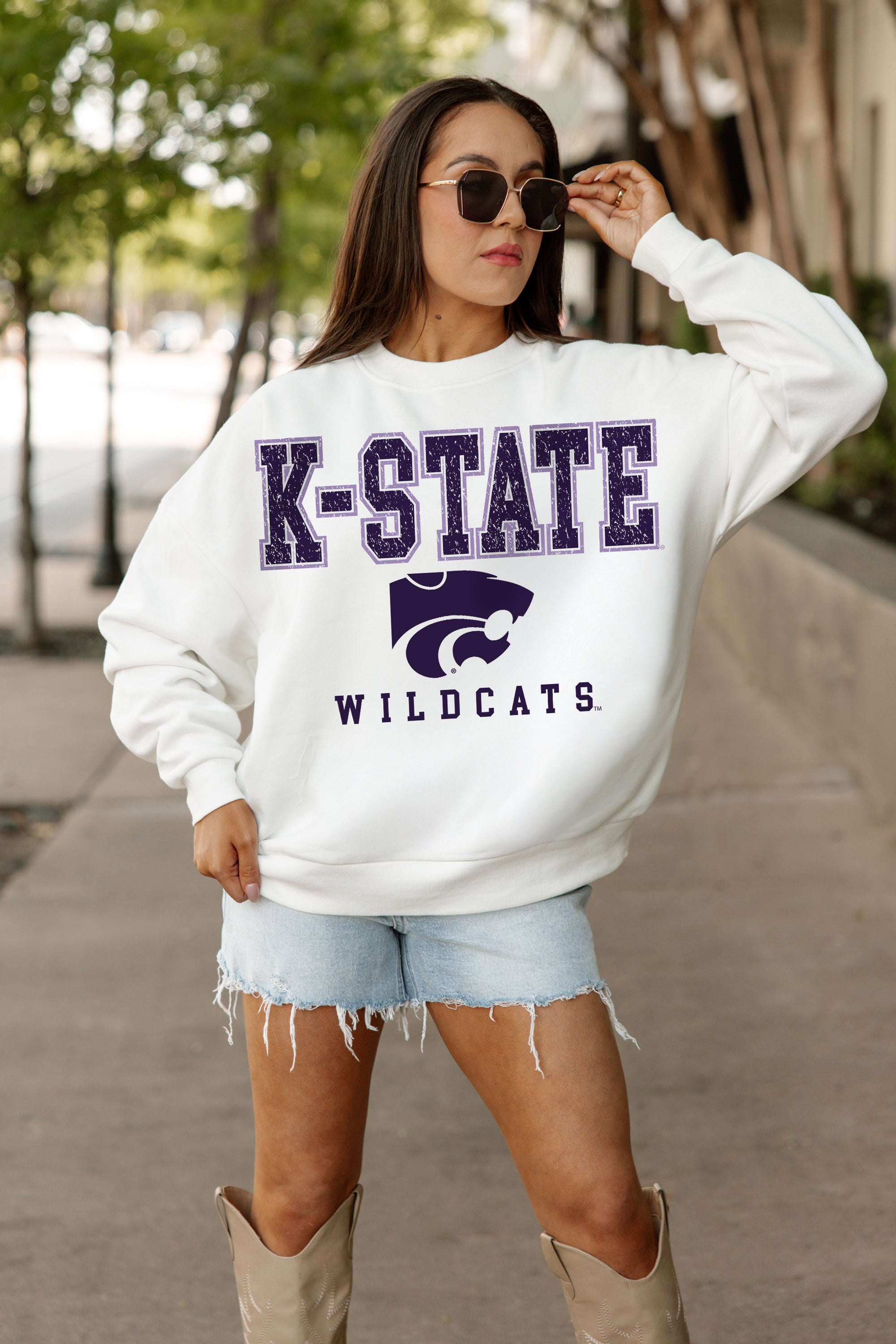 KANSAS STATE WILDCATS Freestyle Fleece Drop-Shoulder Pullover