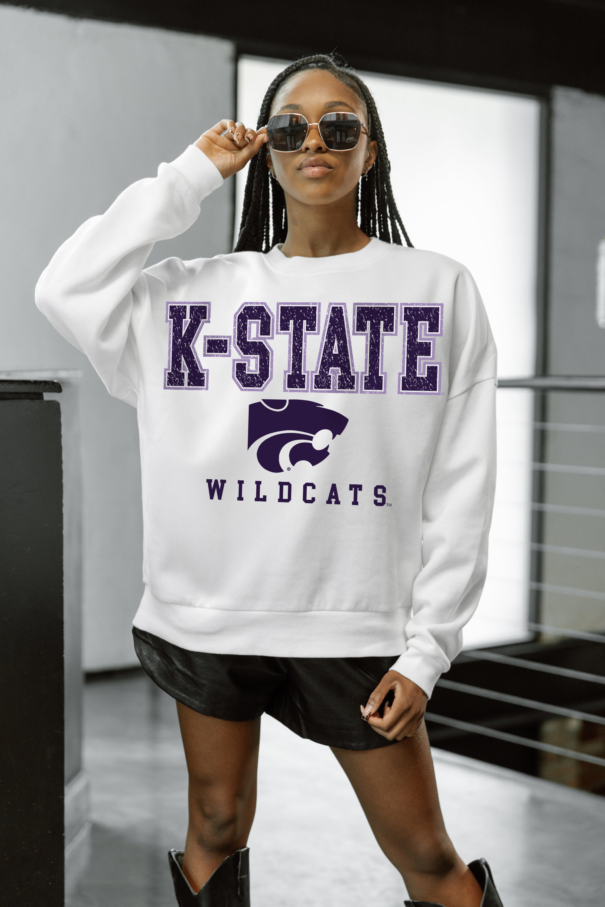 KANSAS STATE WILDCATS Freestyle Fleece Drop-Shoulder Pullover