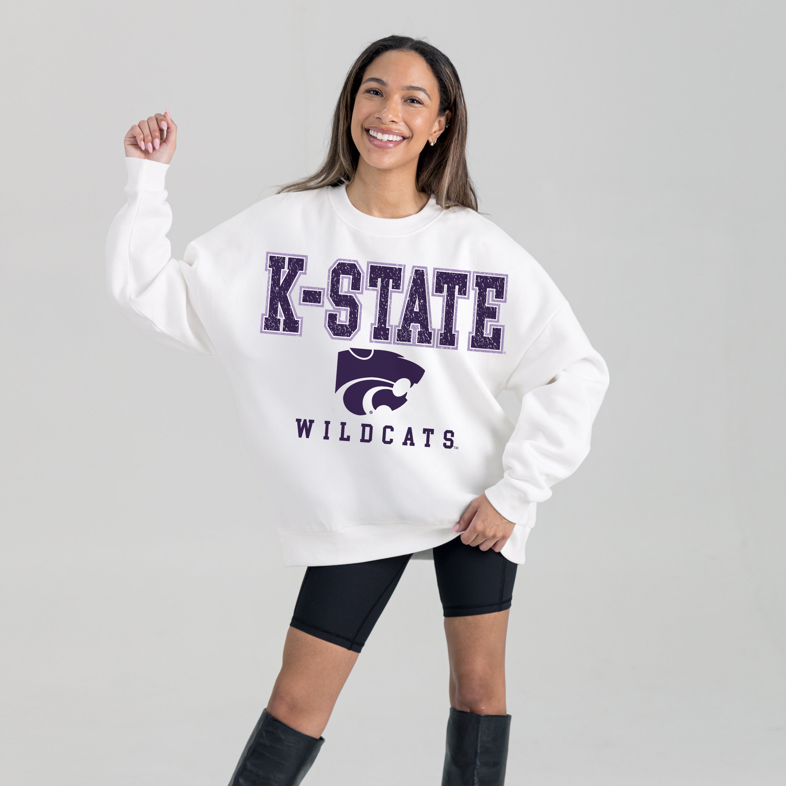 KANSAS STATE WILDCATS Freestyle Fleece Drop-Shoulder Pullover