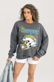 LOS ANGELES CHARGERS READY TO RUMBLE PREMIUM FLEECE DROP SHOULDER CREWNECK PULLOVER