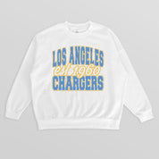 LOS ANGELES CHARGERS FADED FORMATION PREMIUM FLEECE CREWNECK PULLOVER
