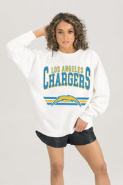 LOS ANGELES CHARGERS SWIFT STRIKE PREMIUM FLEECE CREWNECK PULLOVER