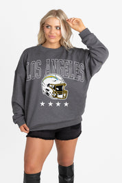LOS ANGELES CHARGERS RISING STAR PREMIUM FLEECE CREWNECK PULLOVER