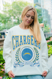 LOS ANGELES CHARGERS STAY COOL PREMIUM FLEECE CREWNECK PULLOVER