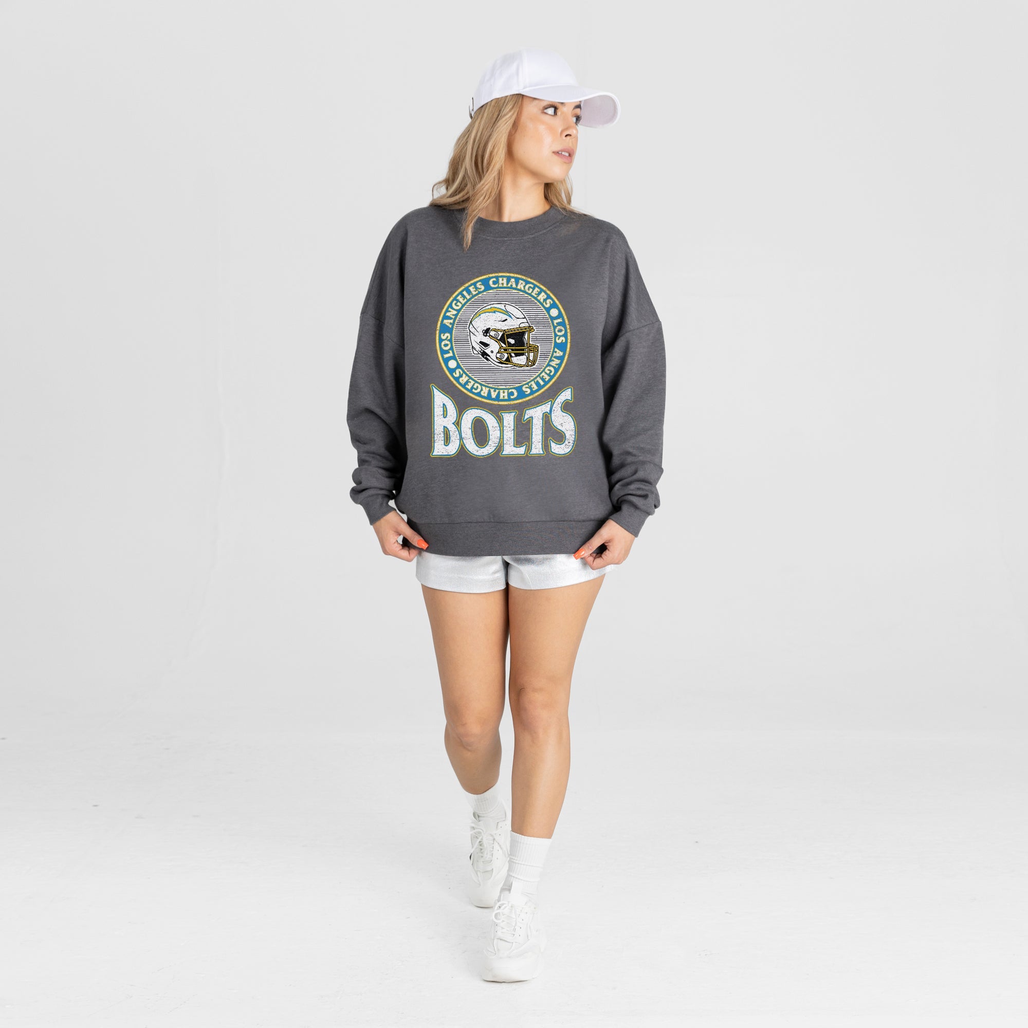 LOS ANGELES CHARGERS SATURDAY SEAL PREMIUM FLEECE DROP SHOULDER CREWNECK PULLOVER