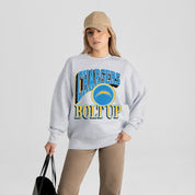LOS ANGELES CHARGERS GAME ON PREMIUM FLEECE DROP SHOULDER CREWNECK PULLOVER