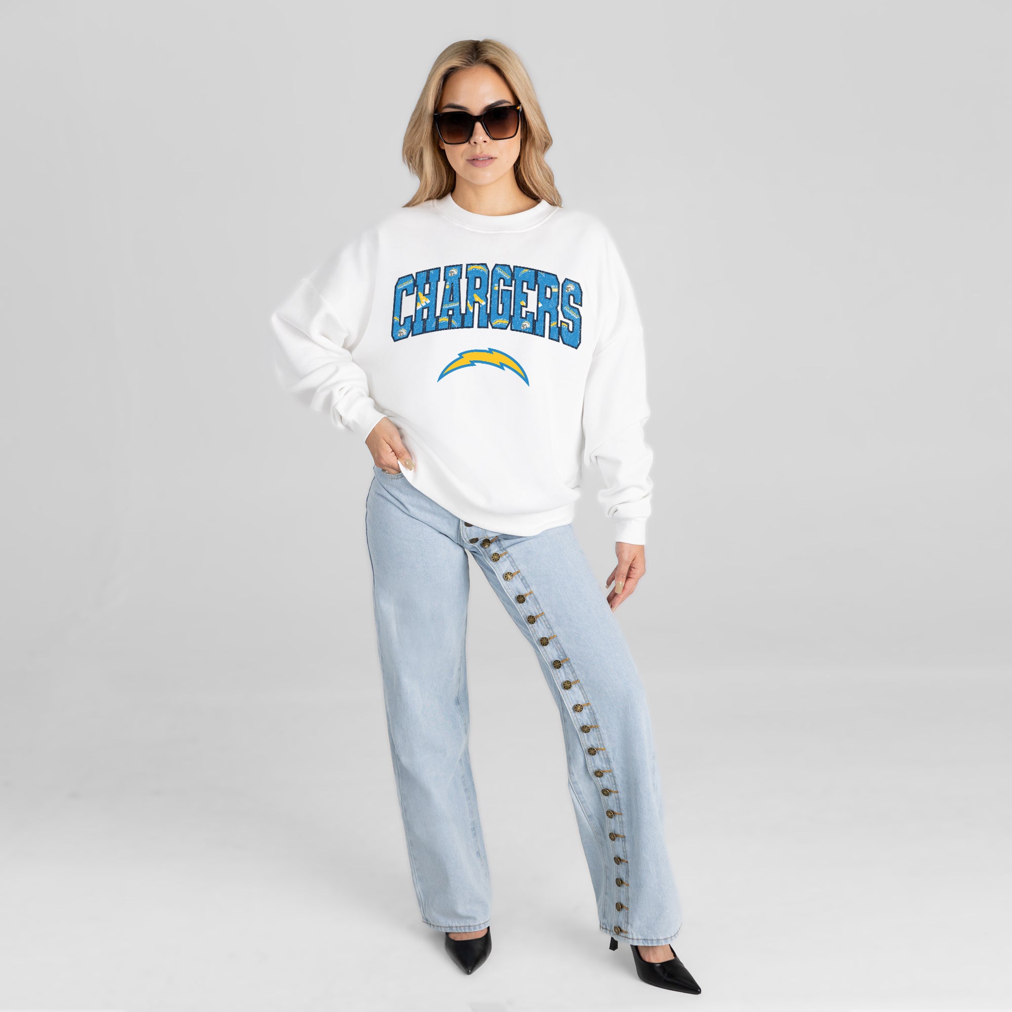 LOS ANGELES CHARGERS SWEET PLAY PREMIUM FLEECE PULLOVER