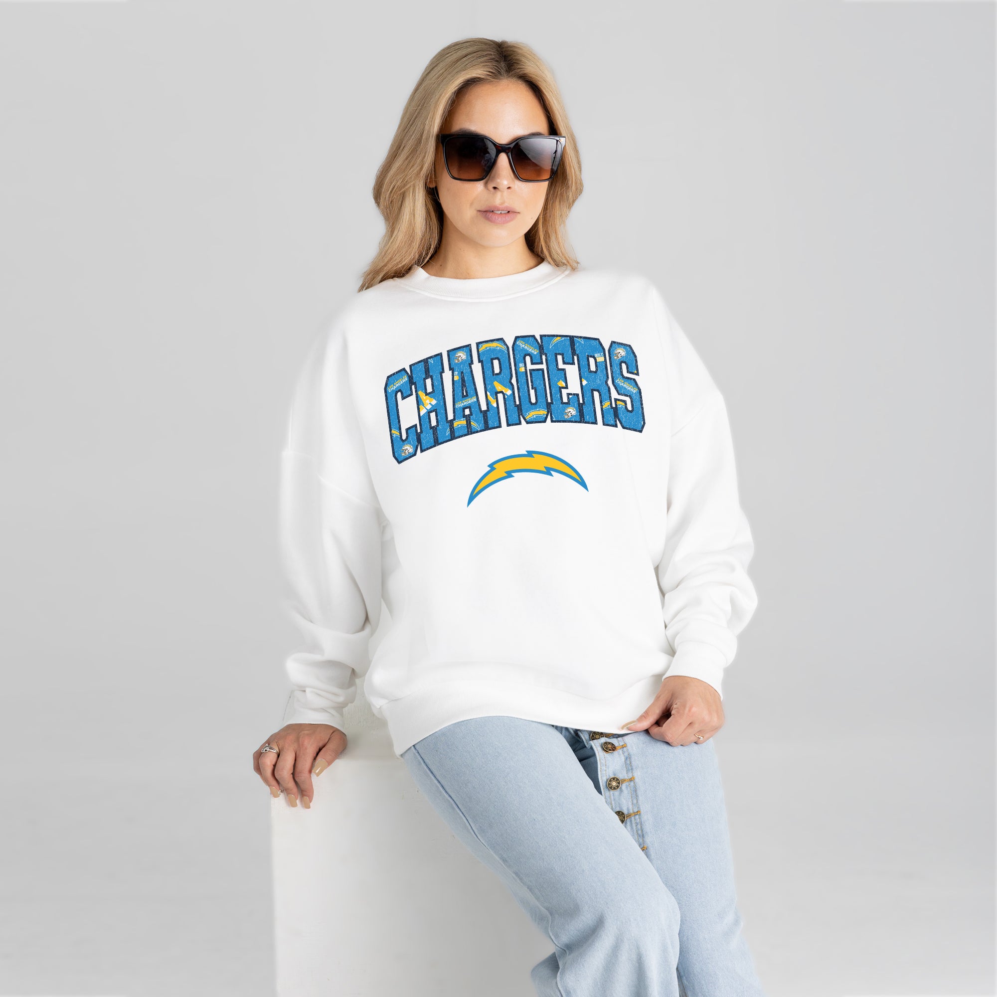 LOS ANGELES CHARGERS SWEET PLAY PREMIUM FLEECE PULLOVER