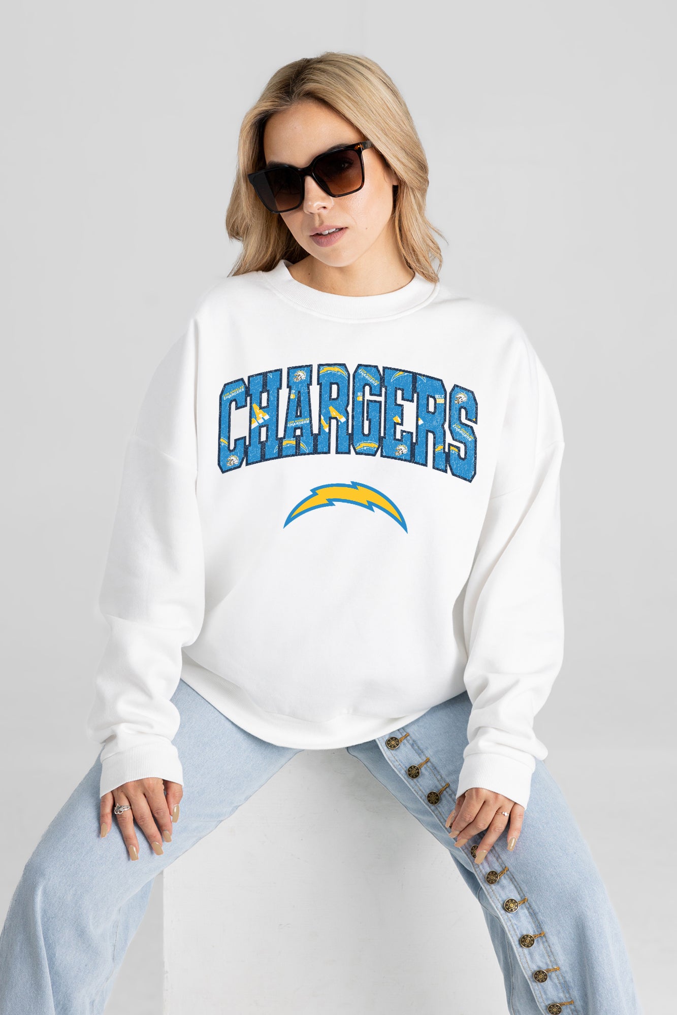 LOS ANGELES CHARGERS SWEET PLAY PREMIUM FLEECE PULLOVER