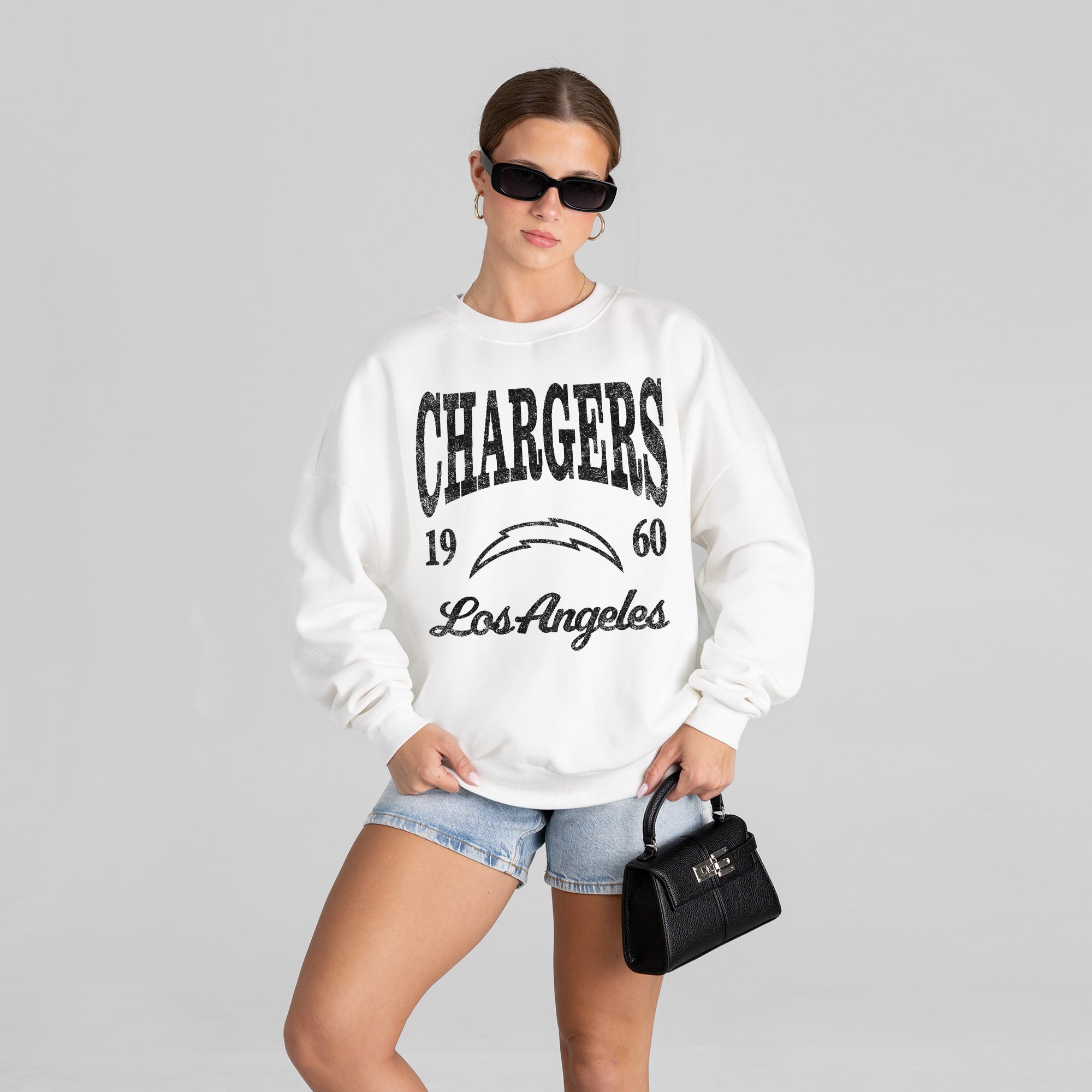 LOS ANGELES CHARGERS PEAK SEASON PREMIUM FLEECE CREWNECK PULLOVER