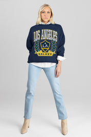 LOS ANGELES GALAXY CLASSIC ARCHIVES PREMIUM FLEECE DROP SHOULDER CREWNECK PULLOVER