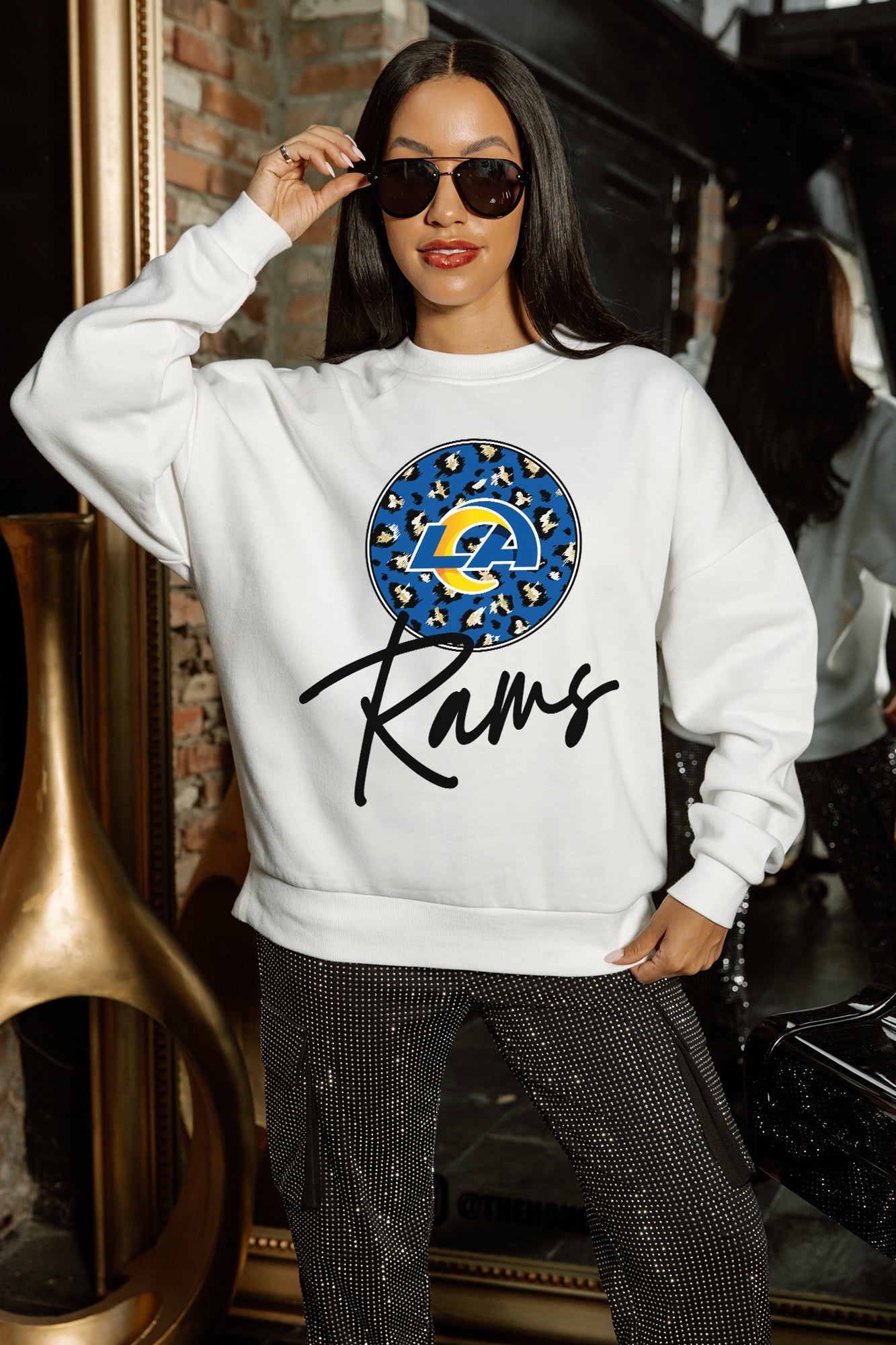 LOS ANGELES RAMS WILD BREAKTHROUGH PREMIUM FLEECE CREWNECK PULLOVER