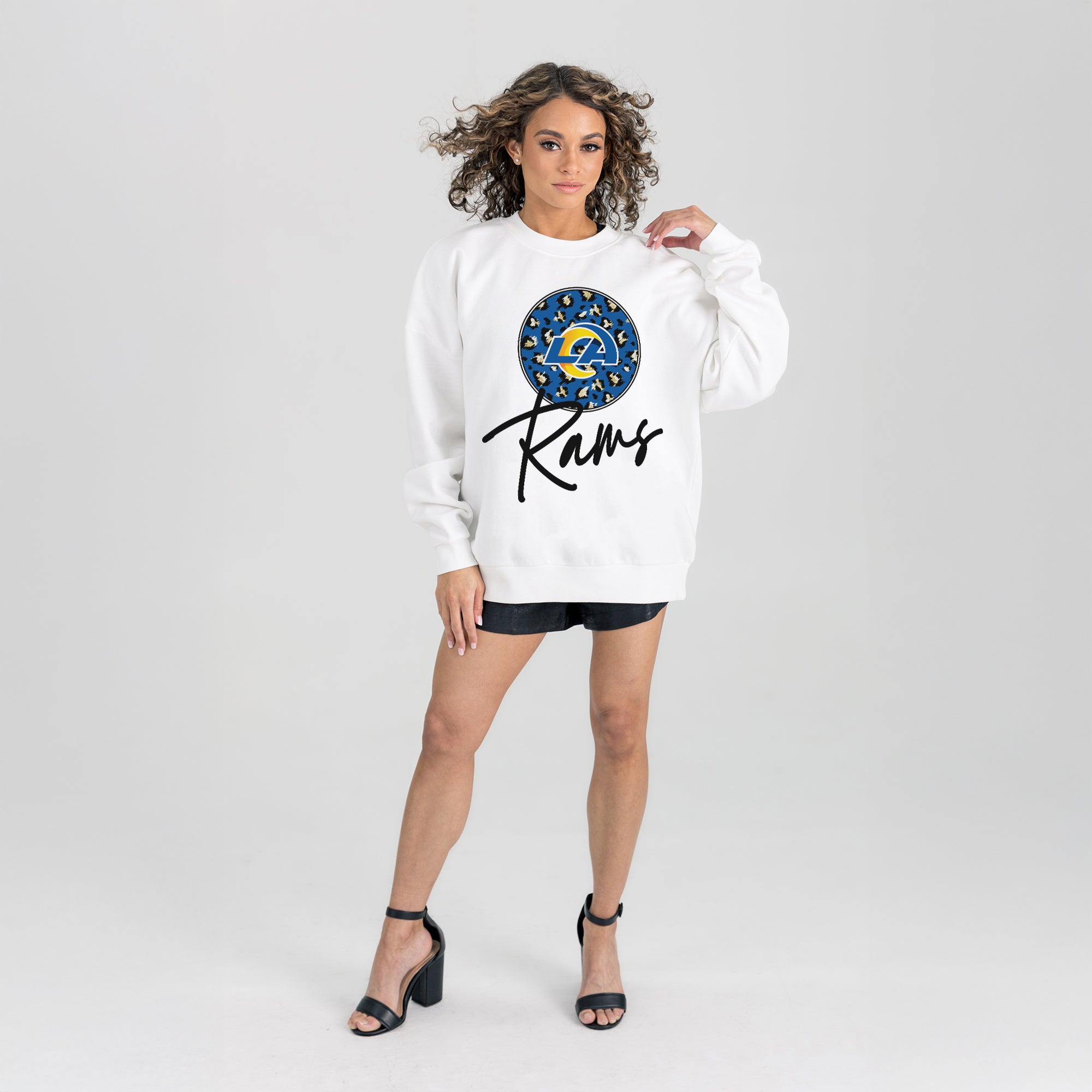 LOS ANGELES RAMS WILD BREAKTHROUGH PREMIUM FLEECE CREWNECK PULLOVER