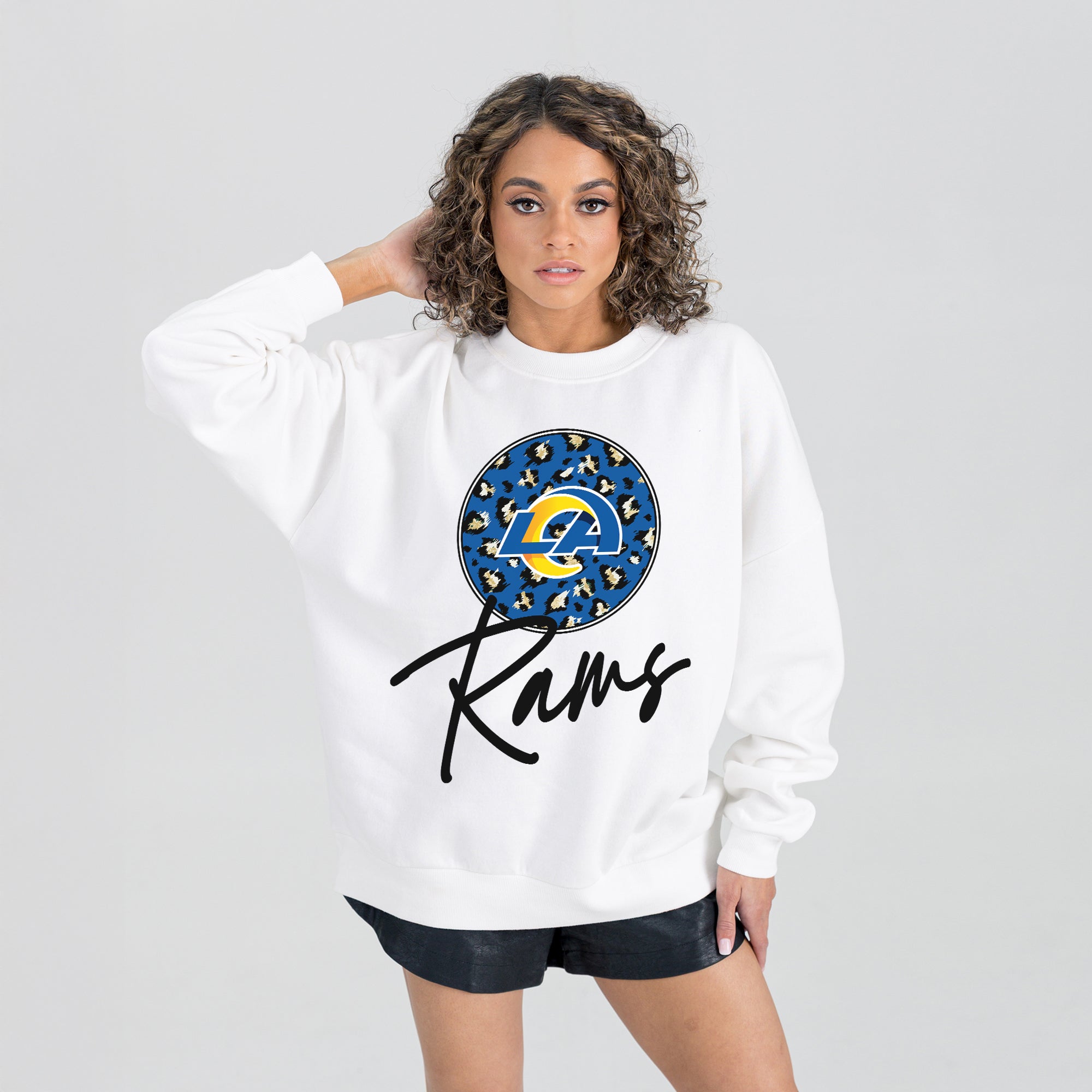 LOS ANGELES RAMS WILD BREAKTHROUGH PREMIUM FLEECE CREWNECK PULLOVER