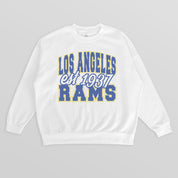 LOS ANGELES RAMS FADED FORMATION PREMIUM FLEECE CREWNECK PULLOVER
