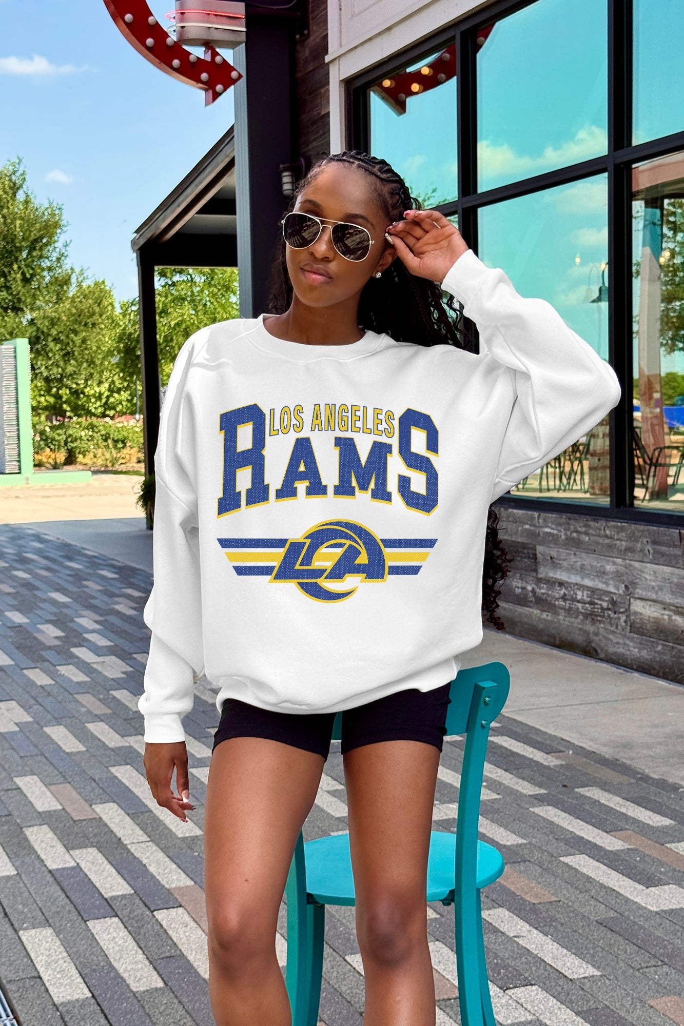 LOS ANGELES RAMS SWIFT STRIKE PREMIUM FLEECE CREWNECK PULLOVER