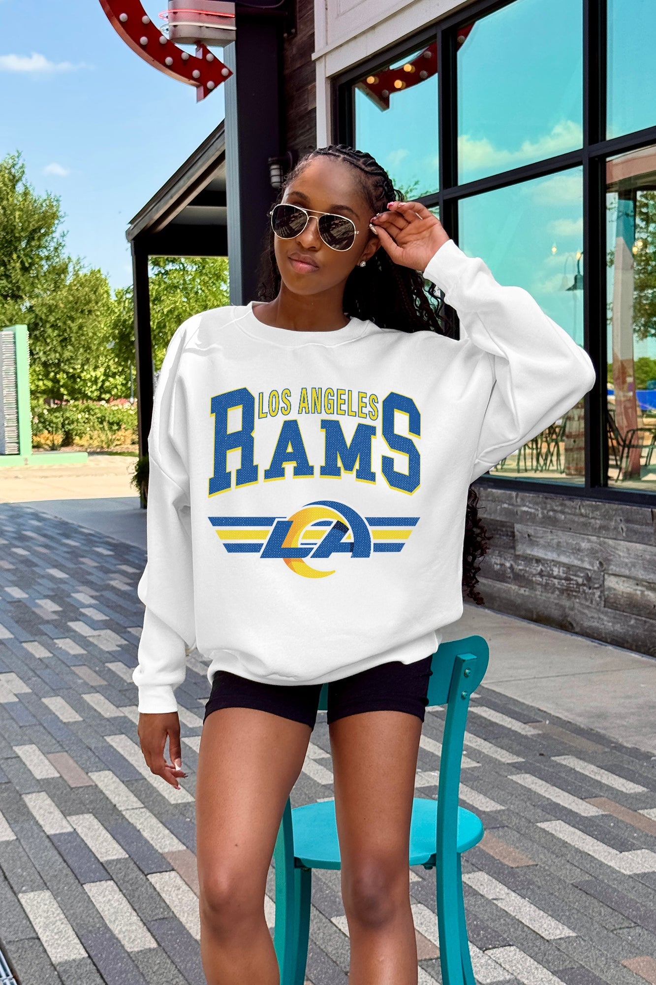 LOS ANGELES RAMS SWIFT STRIKE PREMIUM FLEECE CREWNECK PULLOVER