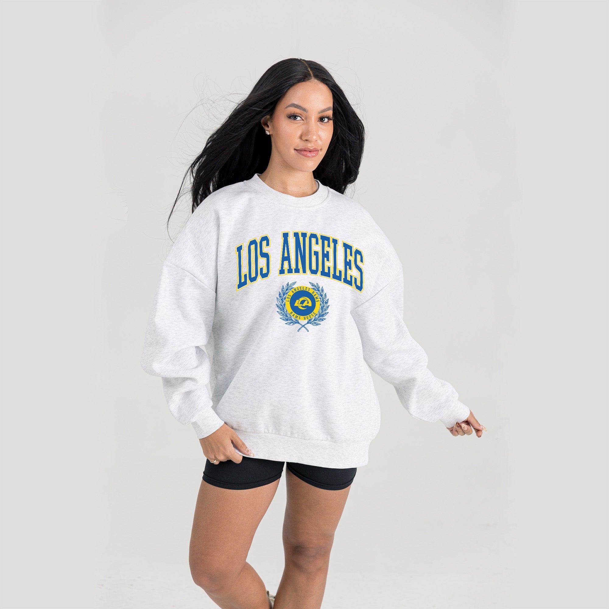 LOS ANGELES RAMS TRADITION REFINED PREMIUM FLEECE CREWNECK PULLOVER