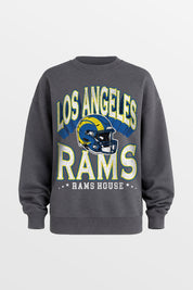 LOS ANGELES RAMS STAY COOL PREMIUM FLEECE CREWNECK PULLOVER BY RANDI MAHOMES
