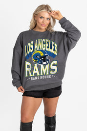 LOS ANGELES RAMS STAY COOL PREMIUM FLEECE CREWNECK PULLOVER BY RANDI MAHOMES