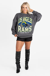 LOS ANGELES RAMS STAY COOL PREMIUM FLEECE CREWNECK PULLOVER BY RANDI MAHOMES