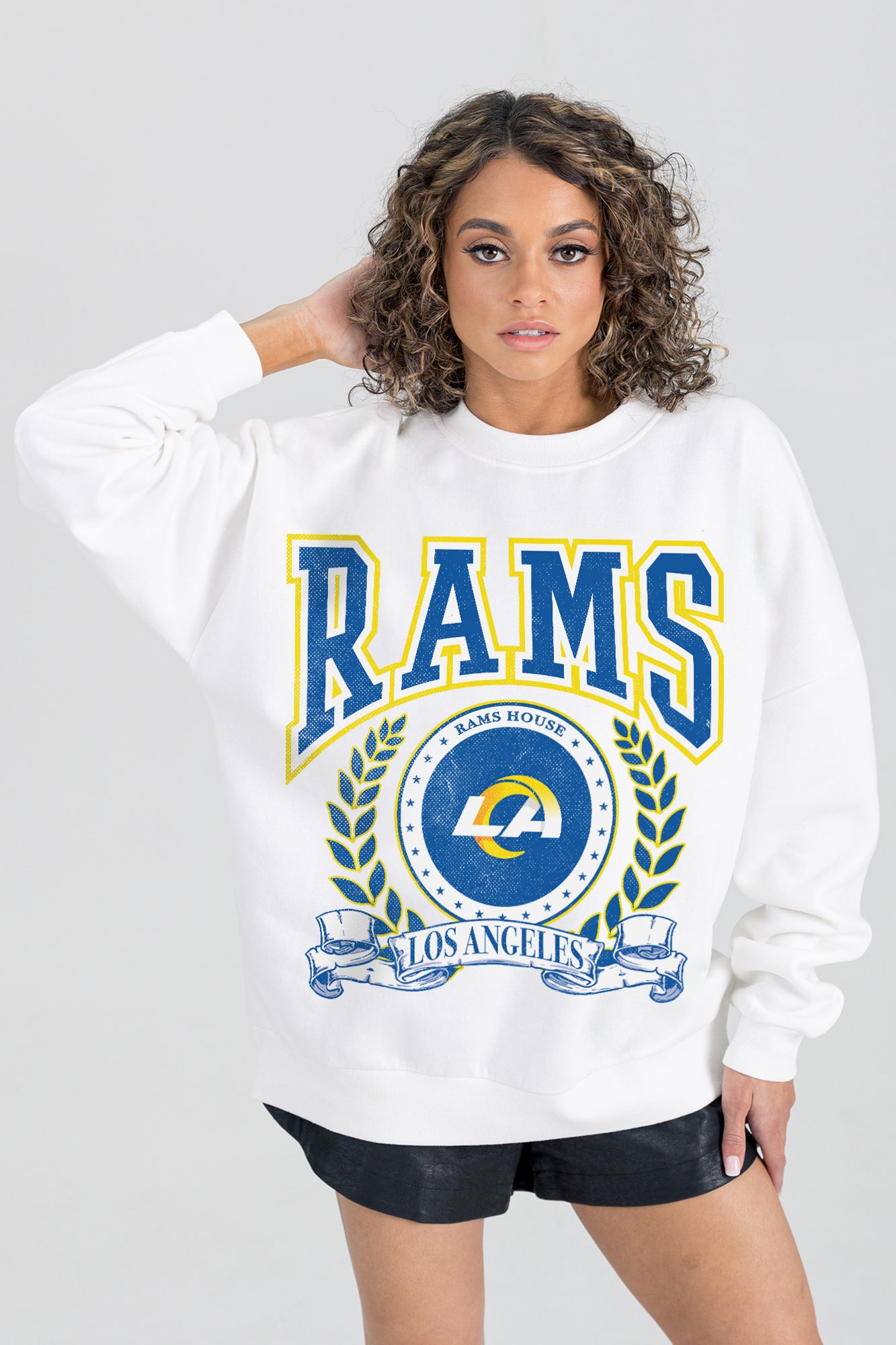LOS ANGELES RAMS STAY COOL PREMIUM FLEECE CREWNECK PULLOVER
