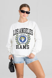 LOS ANGELES RAMS GOLD STANDARD PREMIUM FLEECE DROP SHOULDER CREWNECK PULLOVER