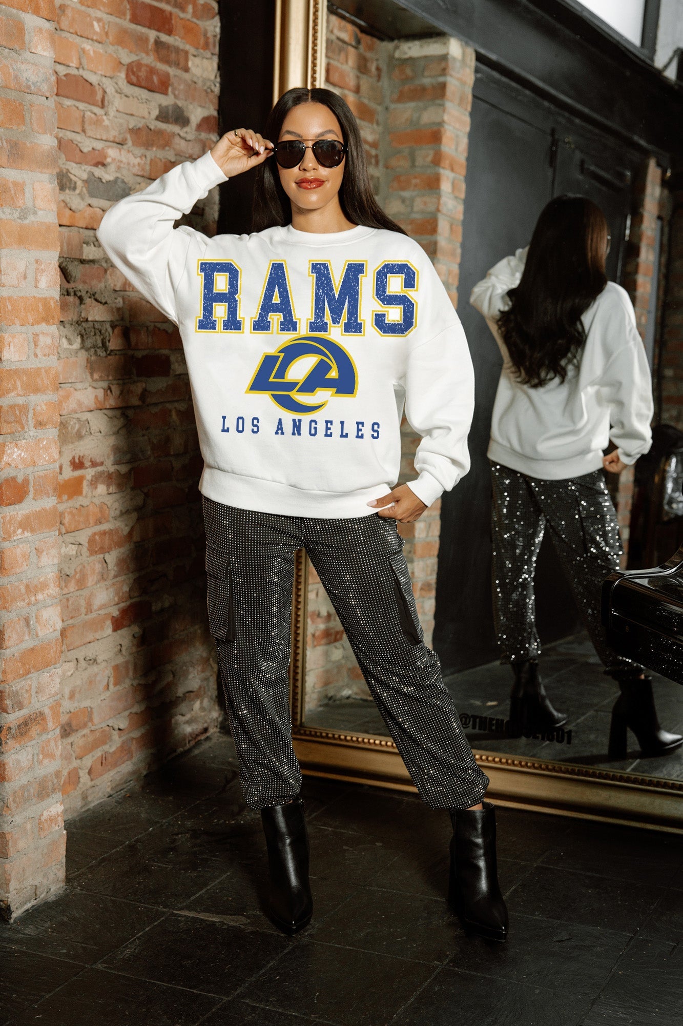 LOS ANGELES RAMS Sunday Drives Fleece Crewneck Pullover