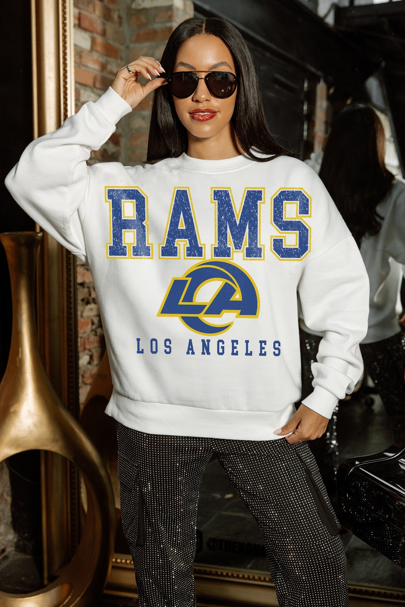 LOS ANGELES RAMS Sunday Drives Fleece Crewneck Pullover