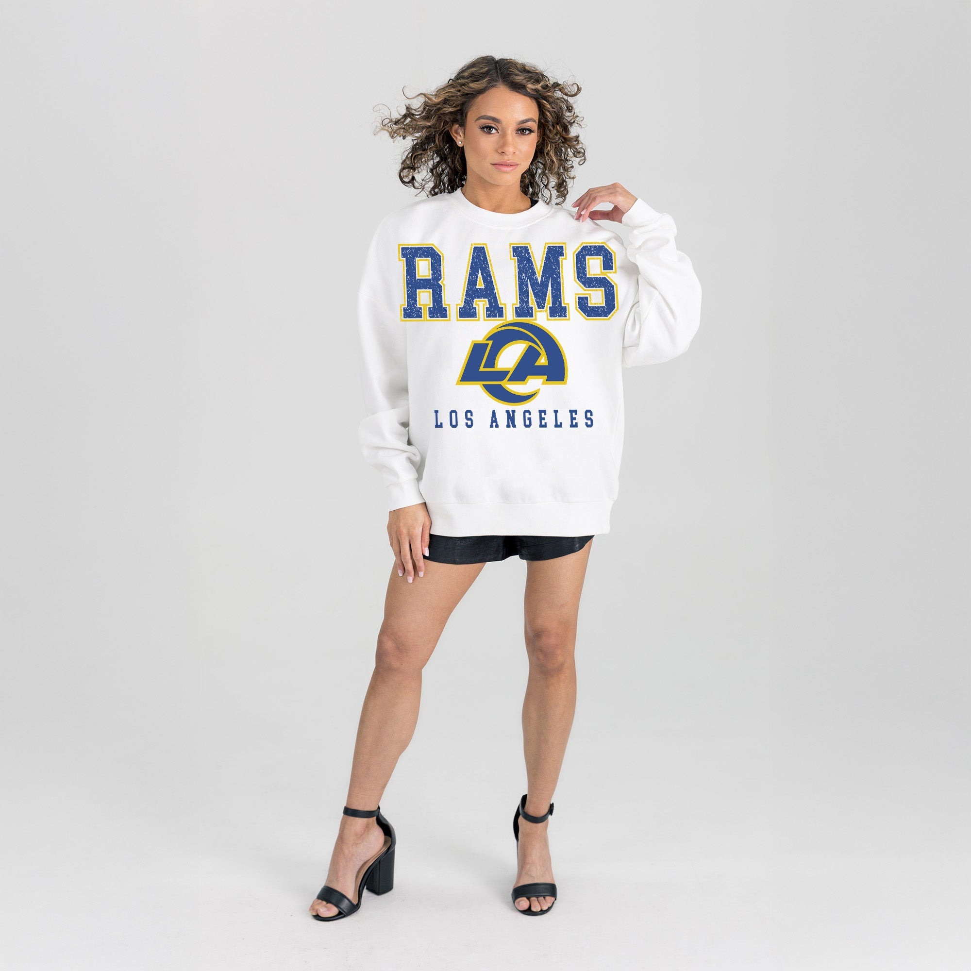 LOS ANGELES RAMS Sunday Drives Fleece Crewneck Pullover