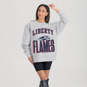 LIBERTY FLAMES FIERCE FOCUS PREMIUM FLEECE DROP SHOULDER CREWNECK PULLOVER