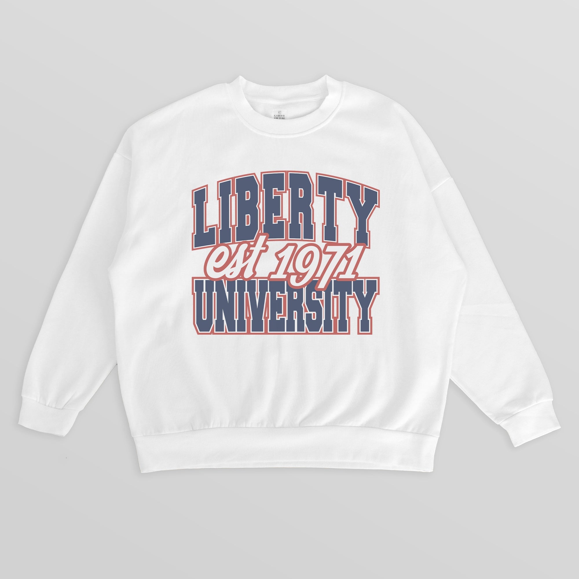 LIBERTY FLAMES FADED FORMATION PREMIUM FLEECE DROP SHOULDER CREWNECK PULLOVER