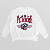LIBERTY FLAMES SWIFT STRIKE PREMIUM FLEECE DROP SHOULDER CREWNECK PULLOVER