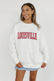 LOUISVILLE CARDINALS ALL-STAR APPEAL PREMIUM FLEECE DROP SHOULDER CREWNECK PULLOVER BY MADI PREWETT TROUTT