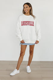 LOUISVILLE CARDINALS ALL-STAR APPEAL PREMIUM FLEECE DROP SHOULDER CREWNECK PULLOVER BY MADI PREWETT TROUTT