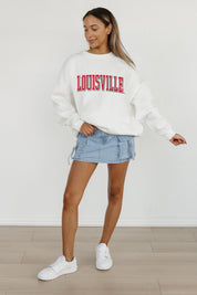 LOUISVILLE CARDINALS ALL-STAR APPEAL PREMIUM FLEECE DROP SHOULDER CREWNECK PULLOVER BY MADI PREWETT TROUTT