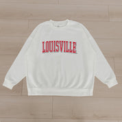 LOUISVILLE CARDINALS ALL-STAR APPEAL PREMIUM FLEECE DROP SHOULDER CREWNECK PULLOVER BY MADI PREWETT TROUTT