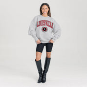 LOUISVILLE CARDINALS TRADITION REFINED PREMIUM FLEECE CREWNECK PULLOVER